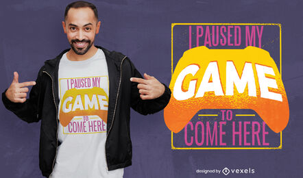 Diseño de camiseta de juego en pausa