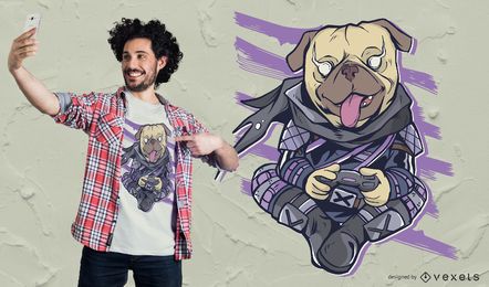 Projeto video do t-shirt do jogo do Pug Projeto video do t-shirt do jogo do Pug