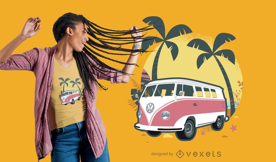 Reise-Van-T-Shirt Design Reise-Van-T-Shirt Design