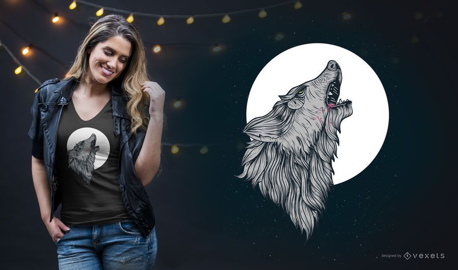 Wolf Howling T-shirt Design Wolf Howling T-shirt Design