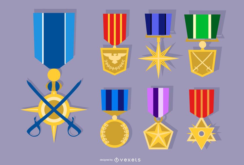 Army Medal Vector Set Army Medal Vector Set