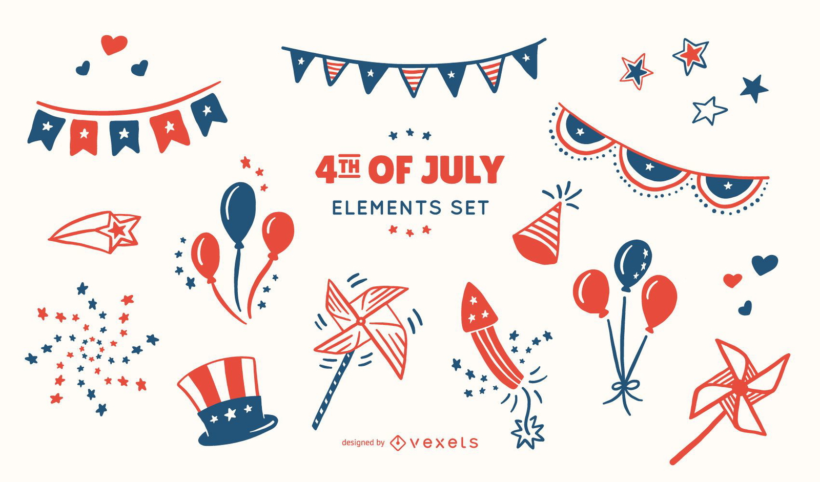 4th of July Elements Set