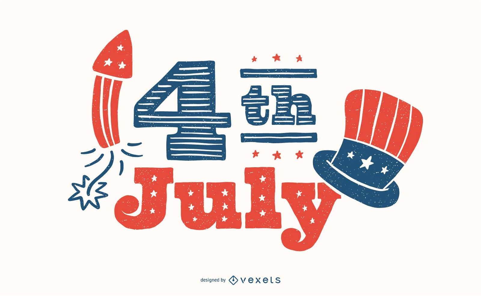 4th of July Lettering Design 