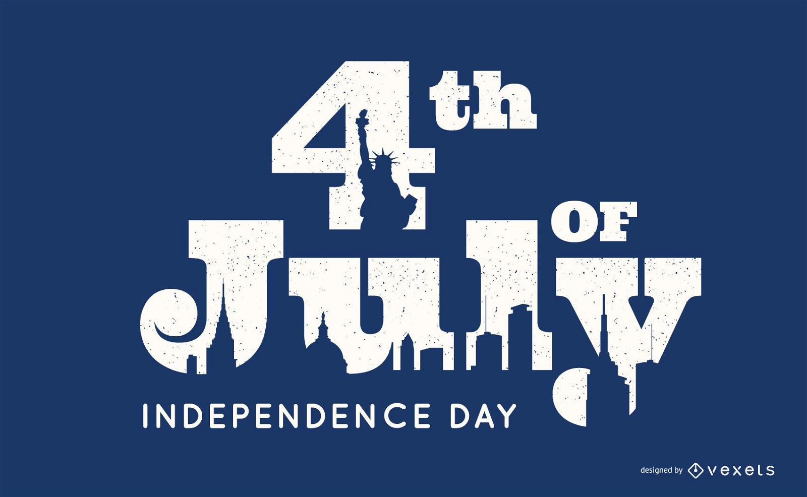 Design de letras do Dia da Independência