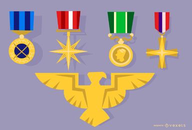 Army Medal and Eagle Badge Army Medal and Eagle Badge