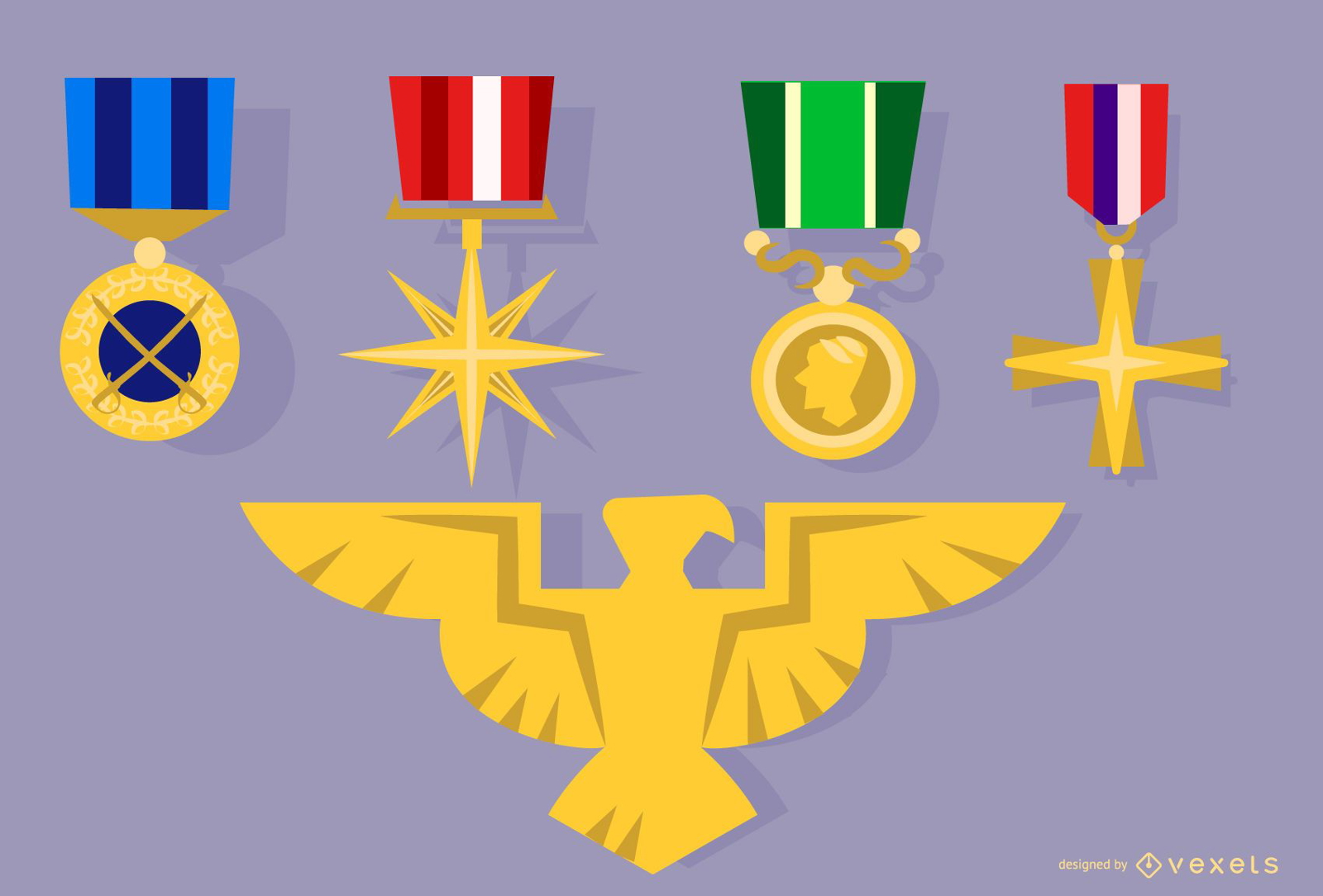 Army Medal and Eagle Badge