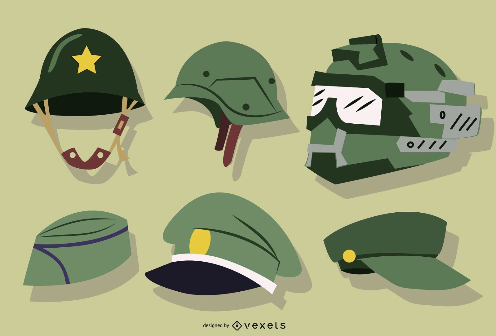 Soldatenhüte und Helmsammlung