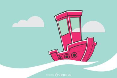 Ilustración de velero rosa Ilustración de velero rosa