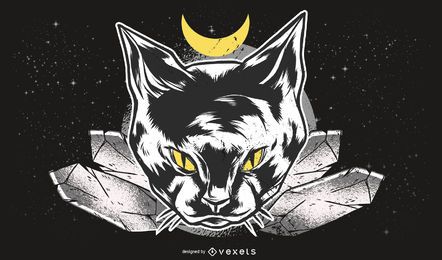 Ilustración de gato oscuro