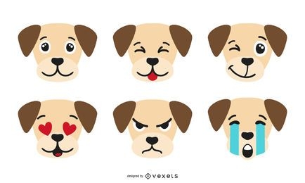 Hund Emoji Sammlung - Vektor Download