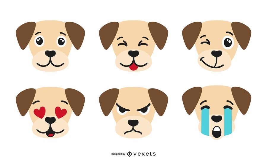 Hund Emoji Sammlung Vektor Download
