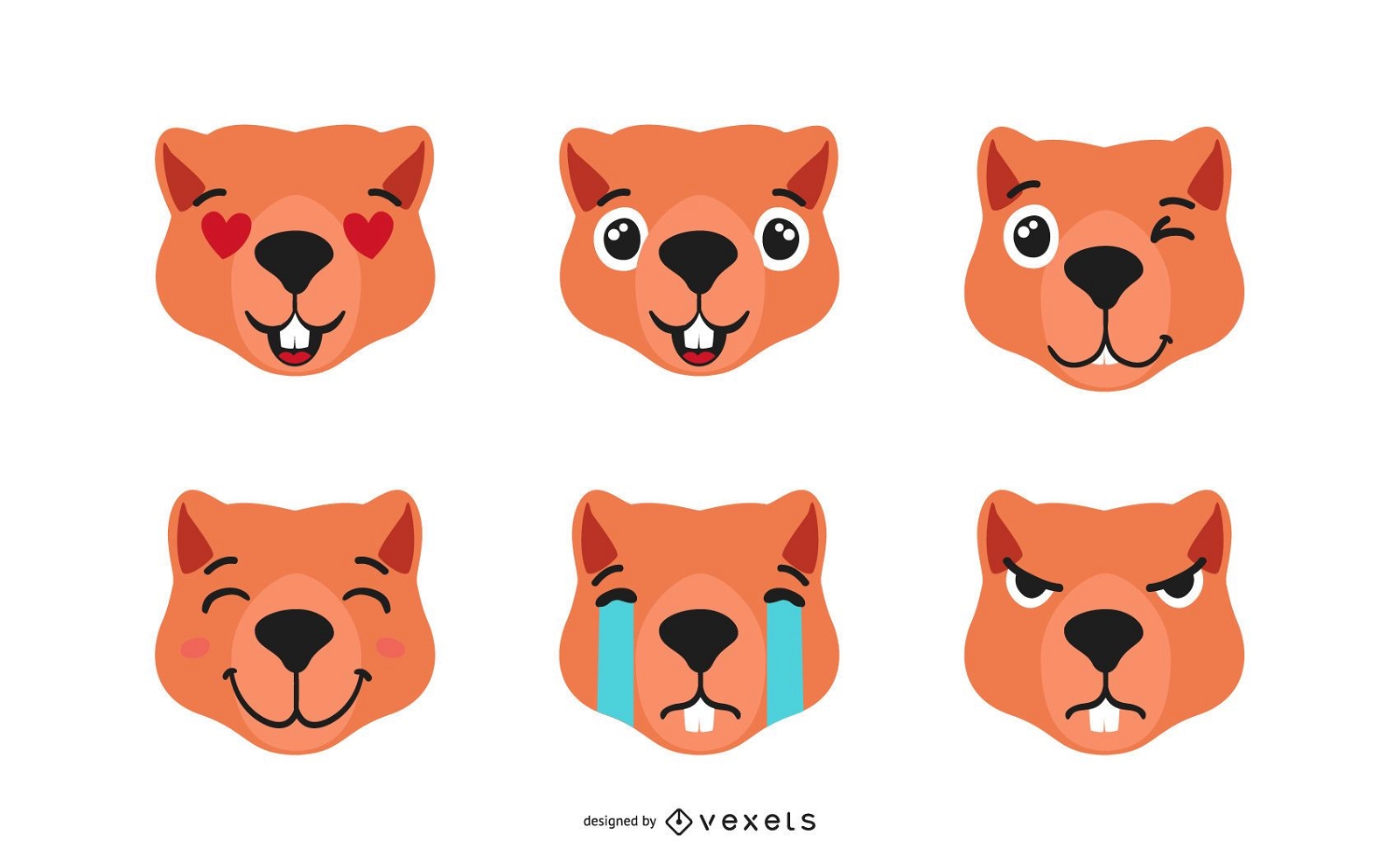 Netter Otter Emoji Satz