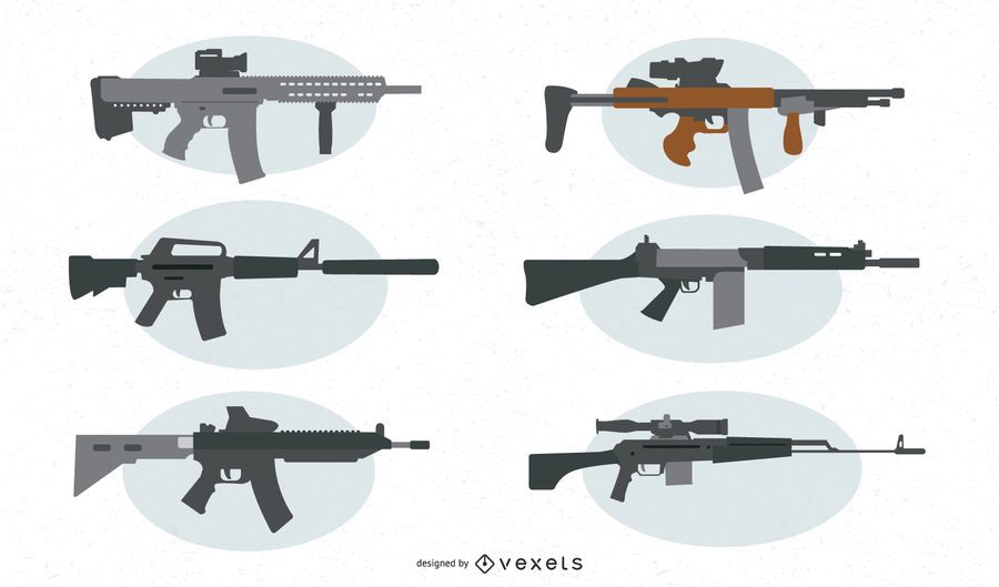Assault Rifle Vector Set Assault Rifle Vector Set