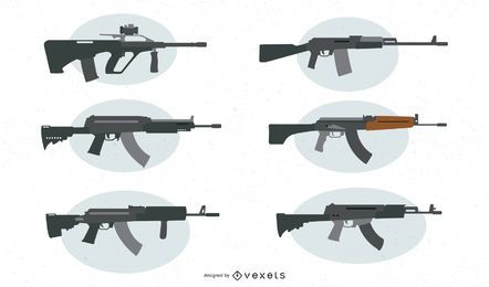 Assault Weapon Vector Set Assault Weapon Vector Set