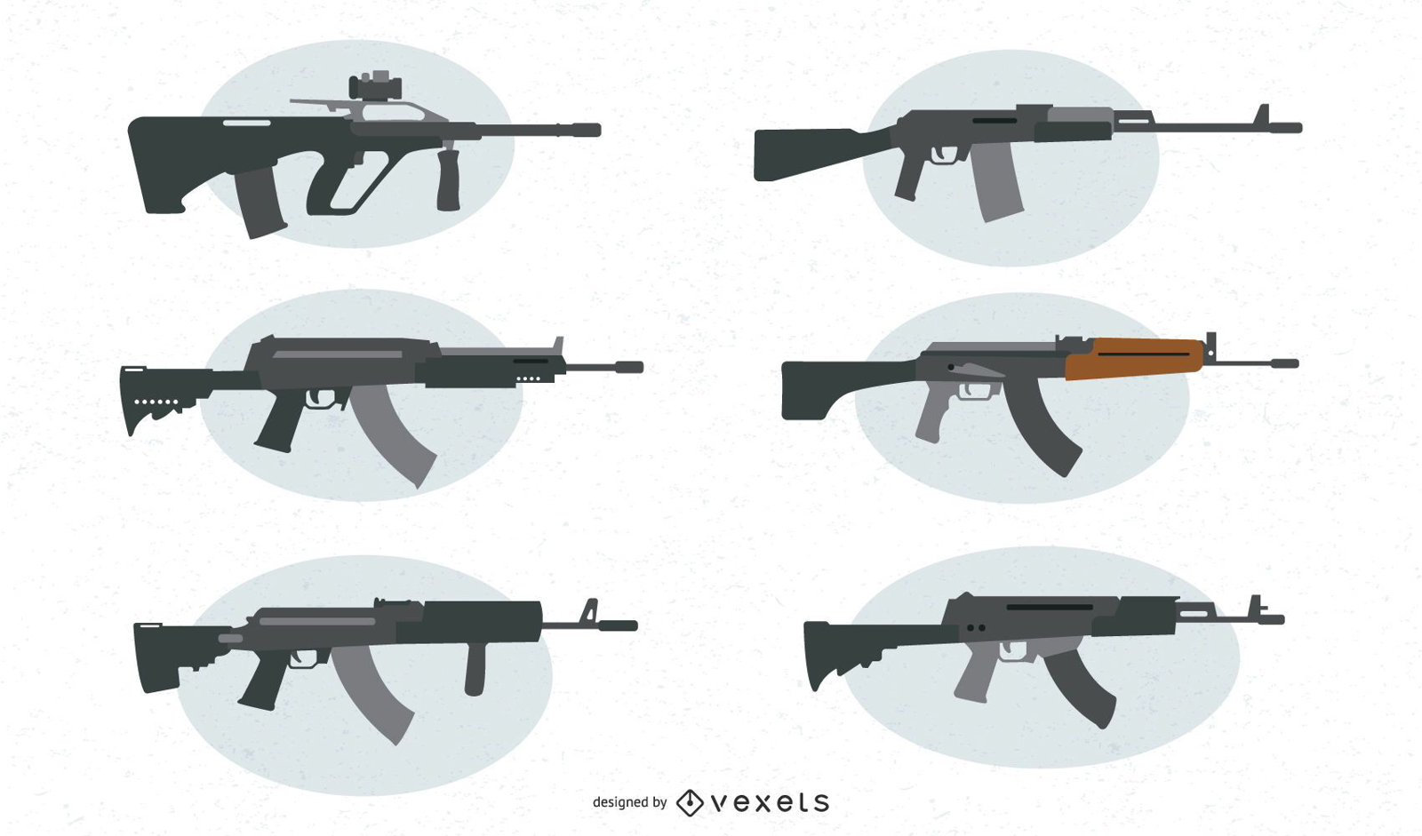 Angriffswaffen-Vektor-Set