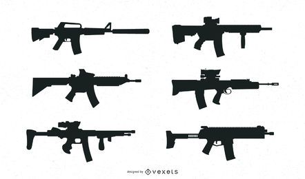 Coleção de armas de silhueta