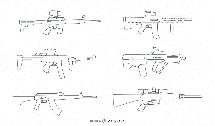 SNIPER RIFLES LINE VETOR SET SNIPER RIFLES LINE VETOR SET