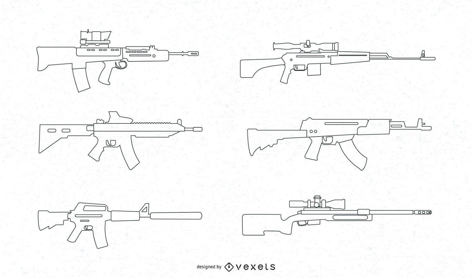 Conjunto de vetores de rifle automático