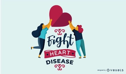 Ilustración de lucha contra la enfermedad cardíaca