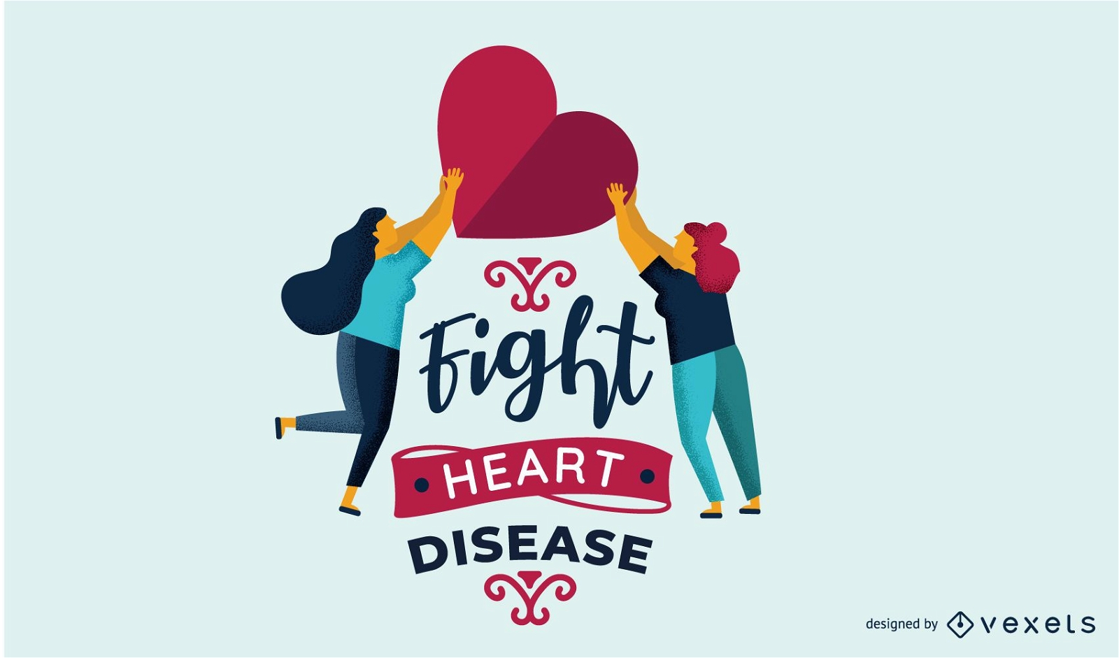 Fight Heart Disease Illustration