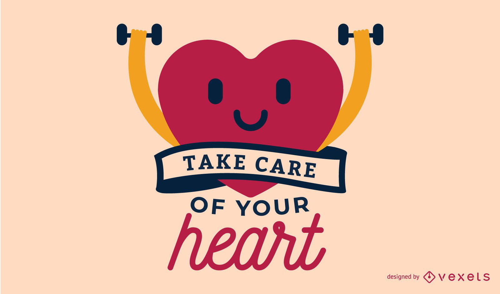 Diseño de ilustración de corazón de fitness