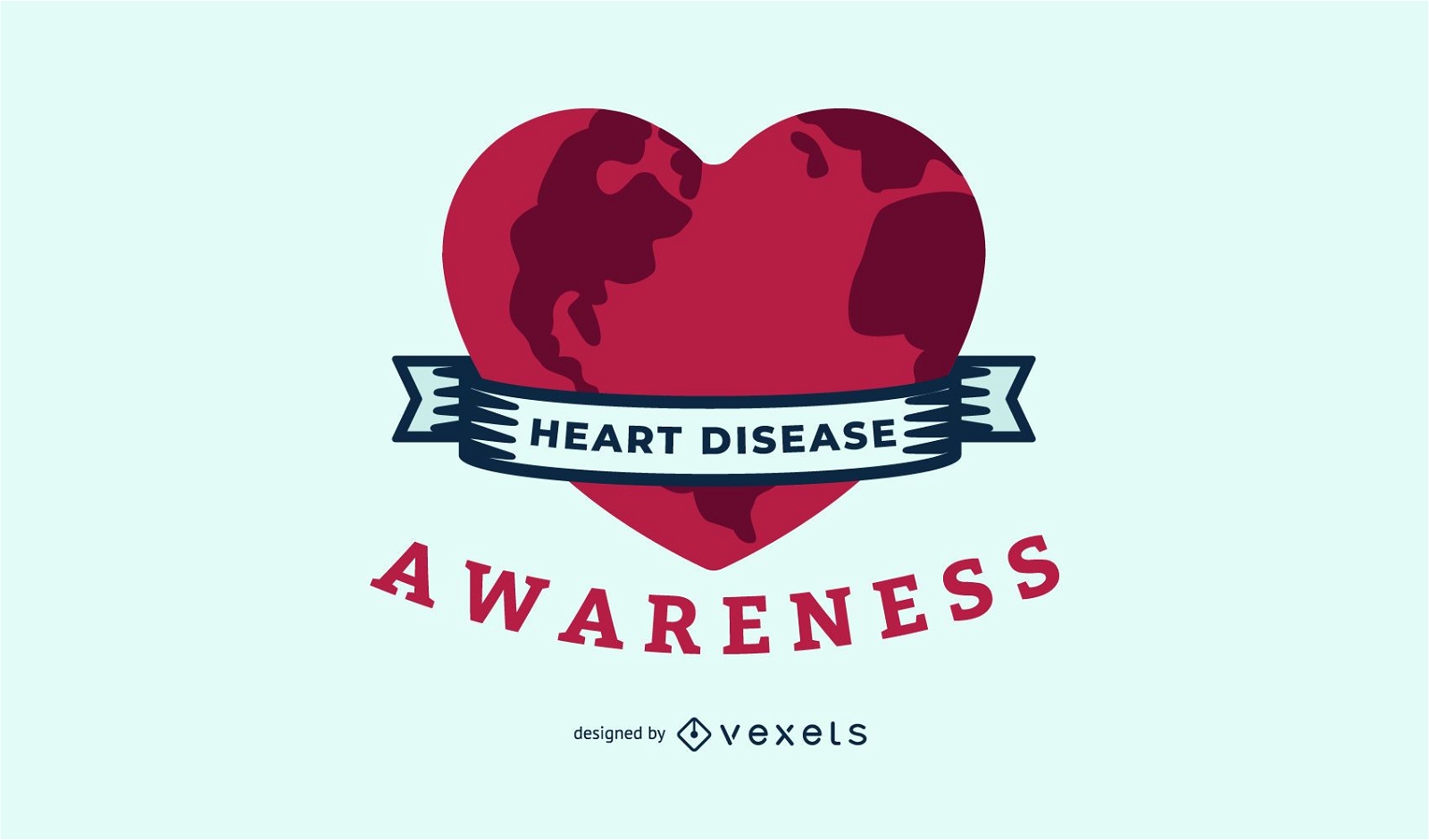 Ilustração de conscientização sobre doenças cardíacas