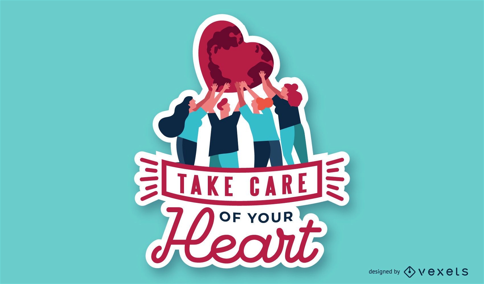 Take Care Of You Heart Illustration