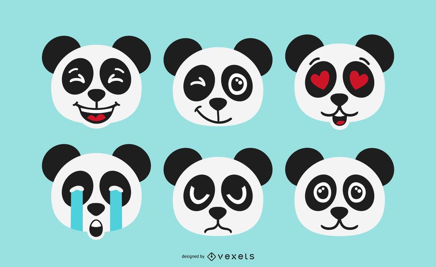 Panda Bear Emoji Set Panda Bear Emoji Set
