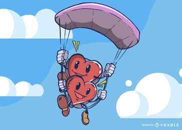 Heart Characters Paragliding 