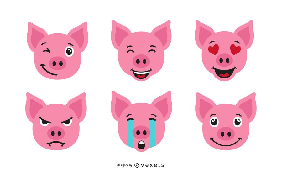 Pig Emoji Set Pig Emoji Set