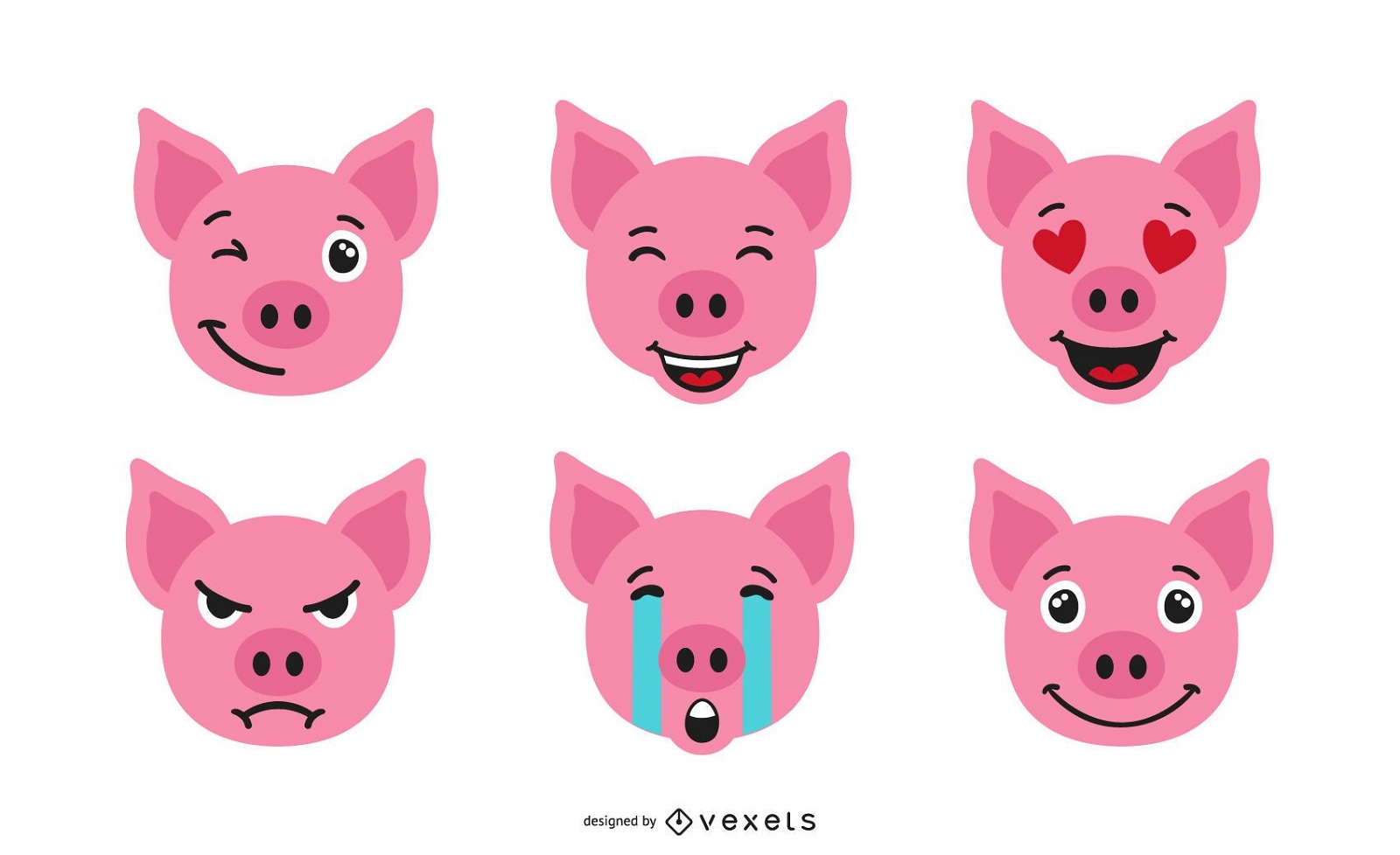 Conjunto de emoji de cerdo