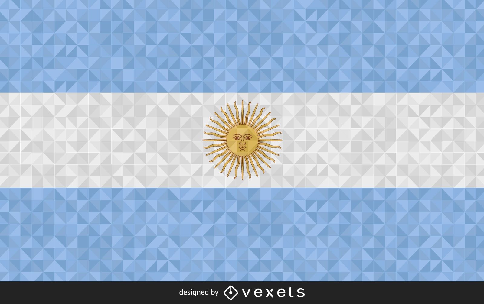 Diseño poligonal de la bandera Argentina