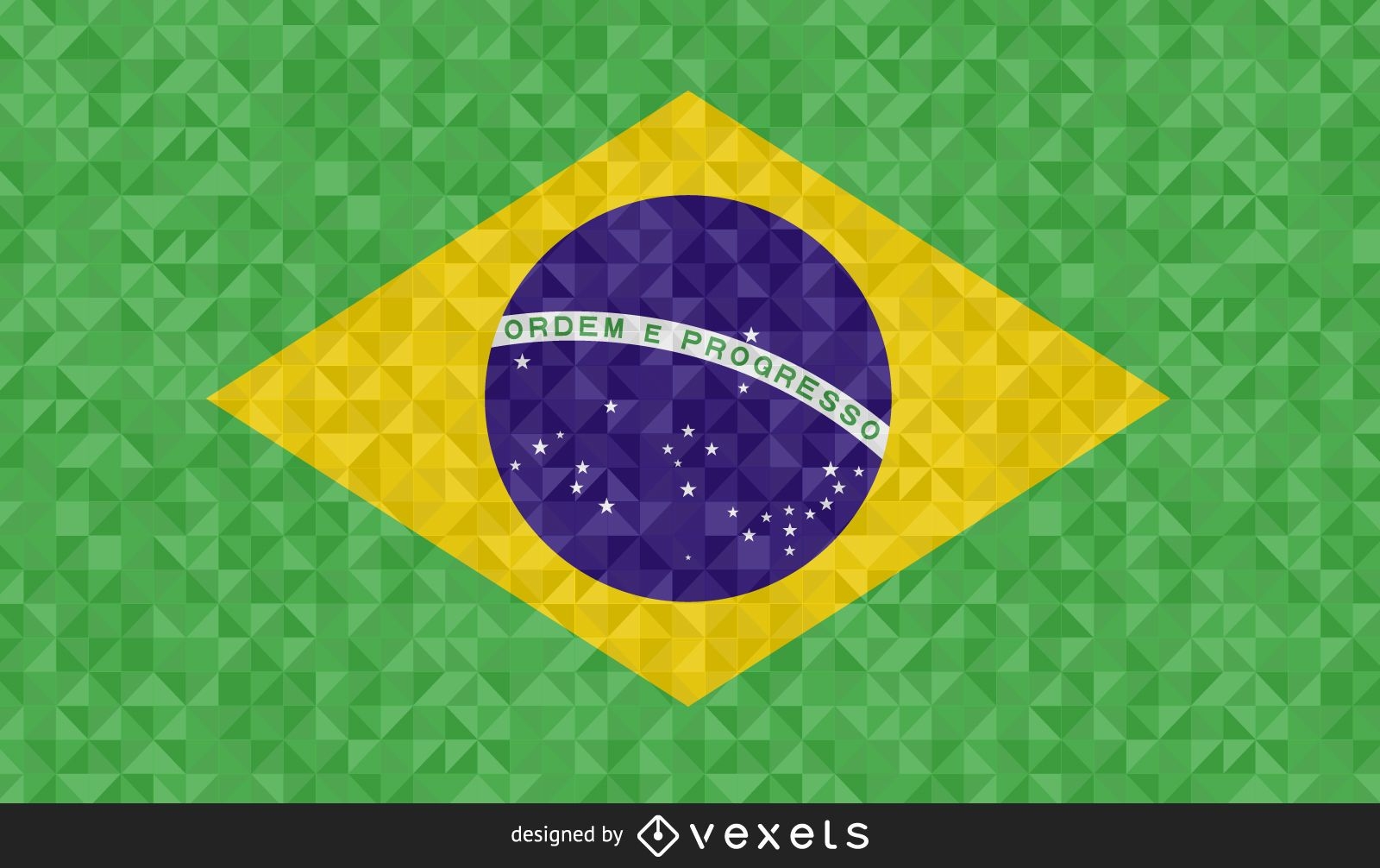 Brasilien Flagge polygonales Design