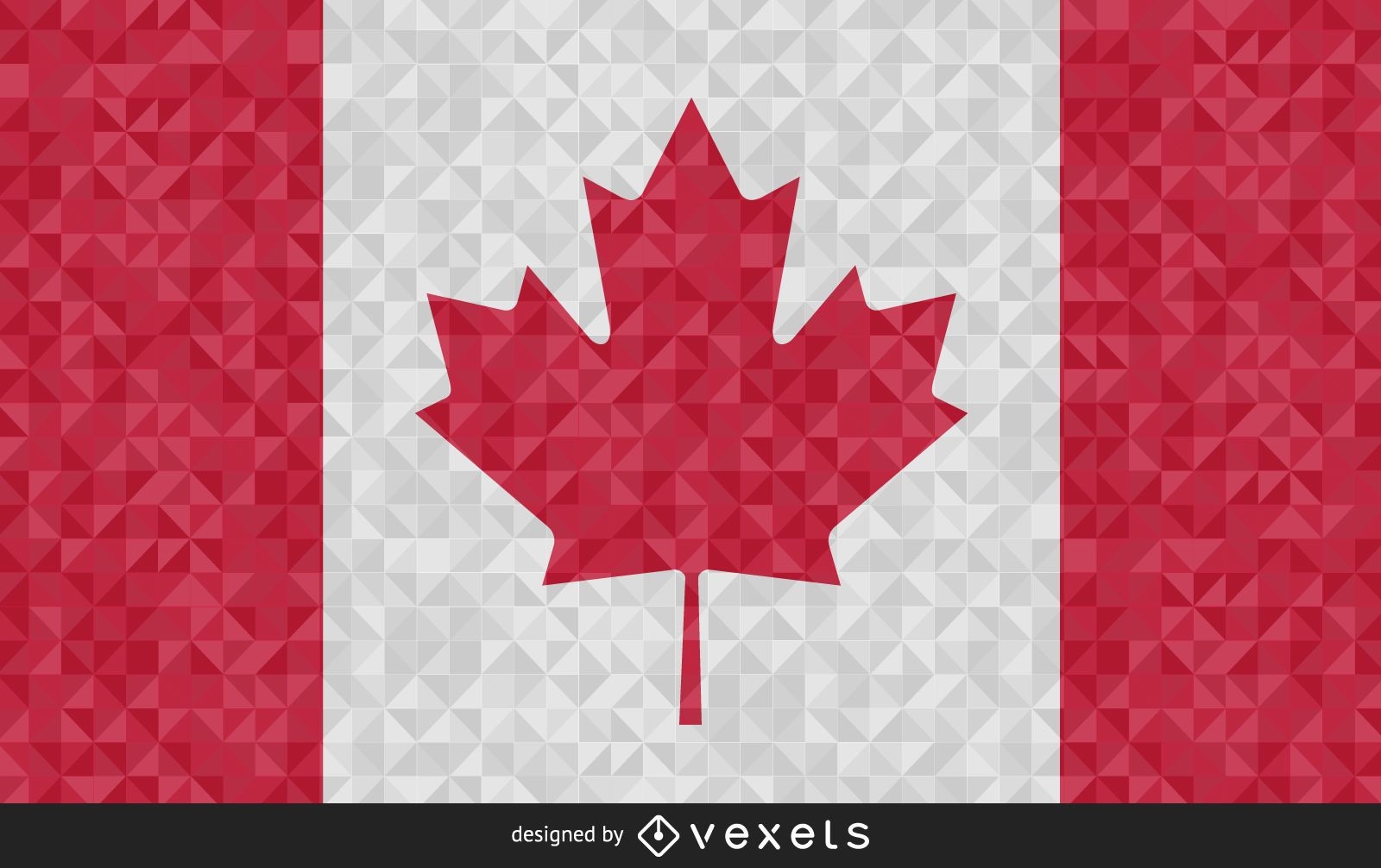 Canada Flag polygonal Design