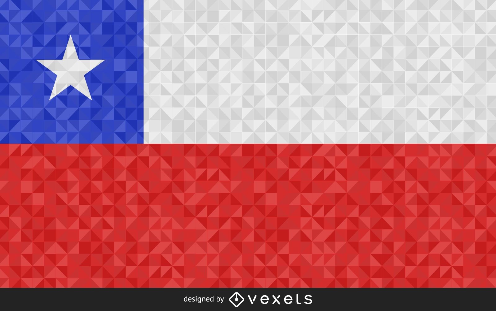 Chile Flag polygonal Design 
