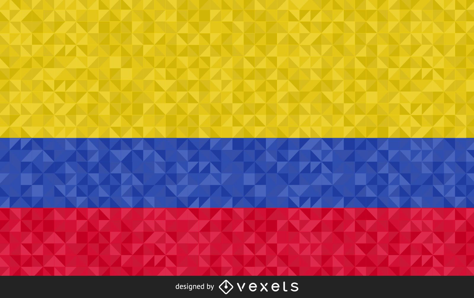 Design poligonal da bandeira da Colômbia