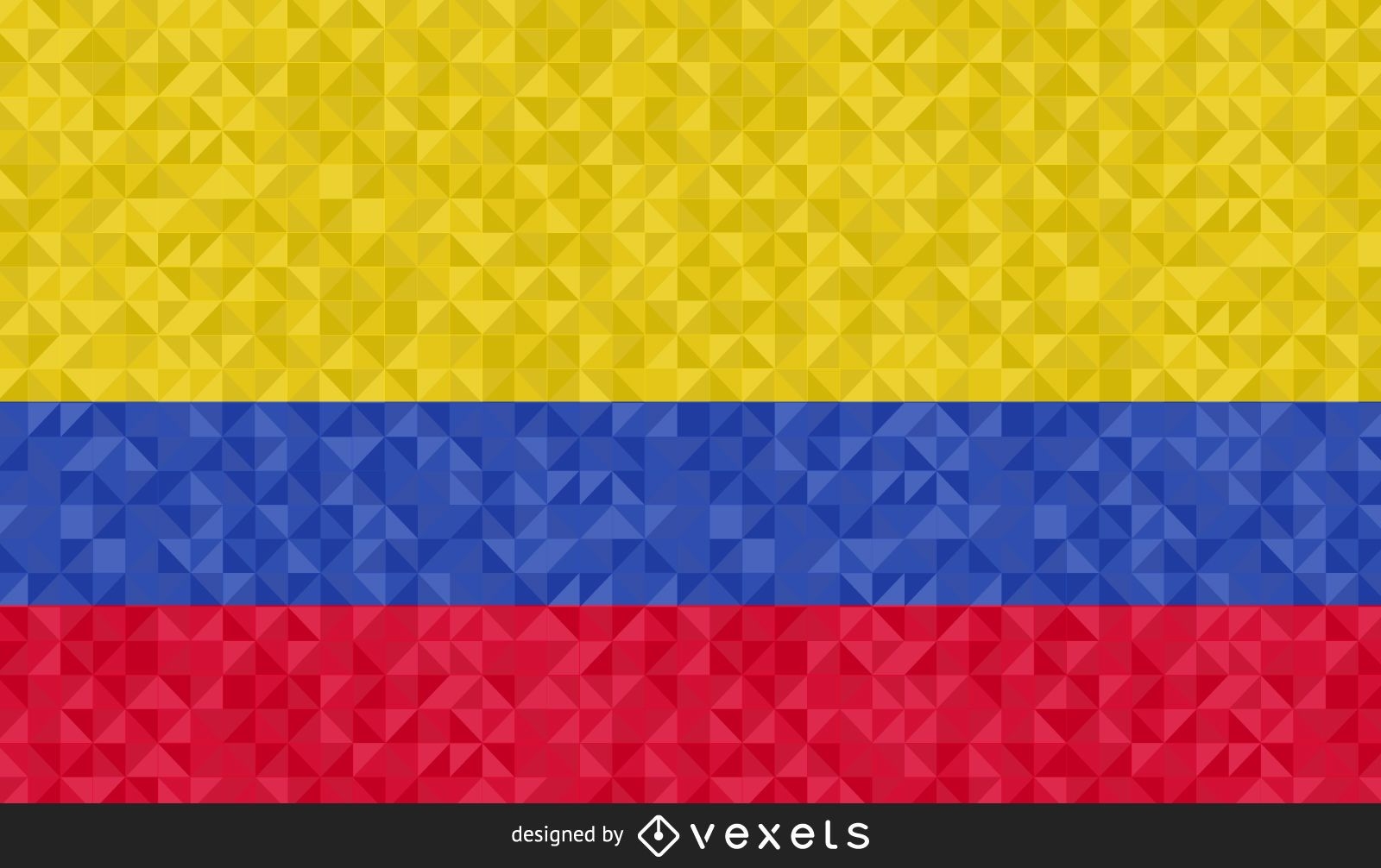 Flagge von Kolumbien polygonales Design