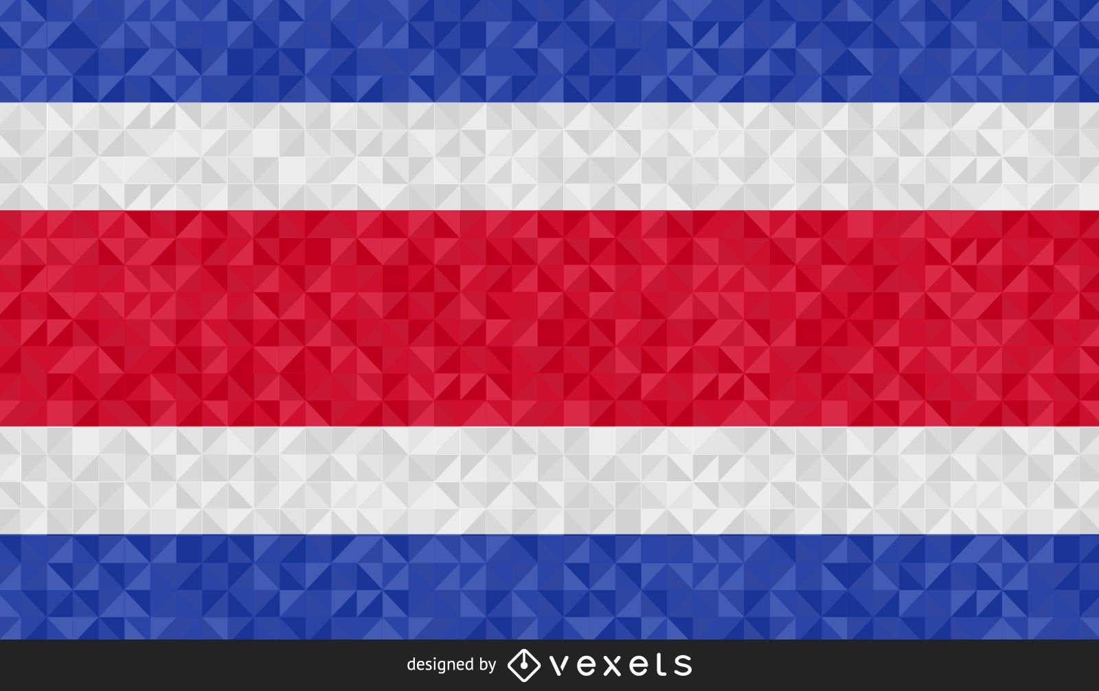  Flag of Costa Rica polygonal Design