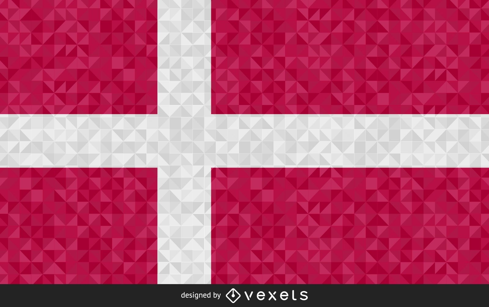 Bandera de Dinamarca diseño poligonal