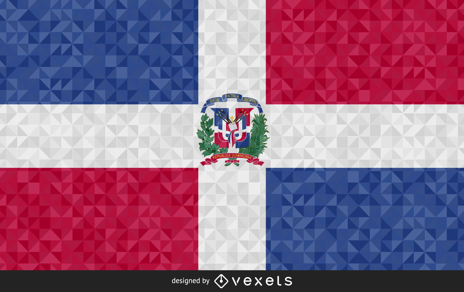 Design poligonal da bandeira da Rep?blica Dominicana
