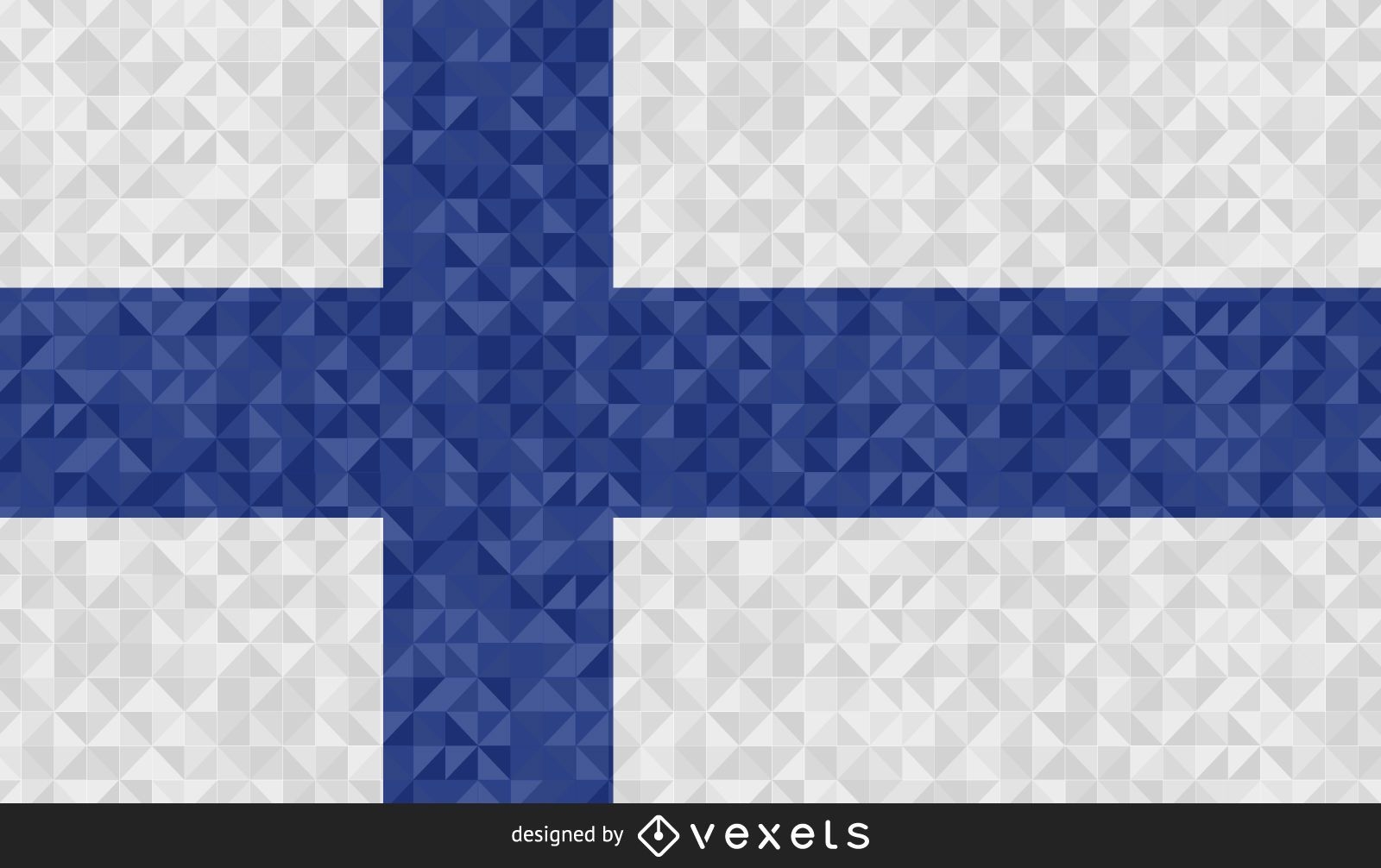 Flagge von Finnland polygonales Design