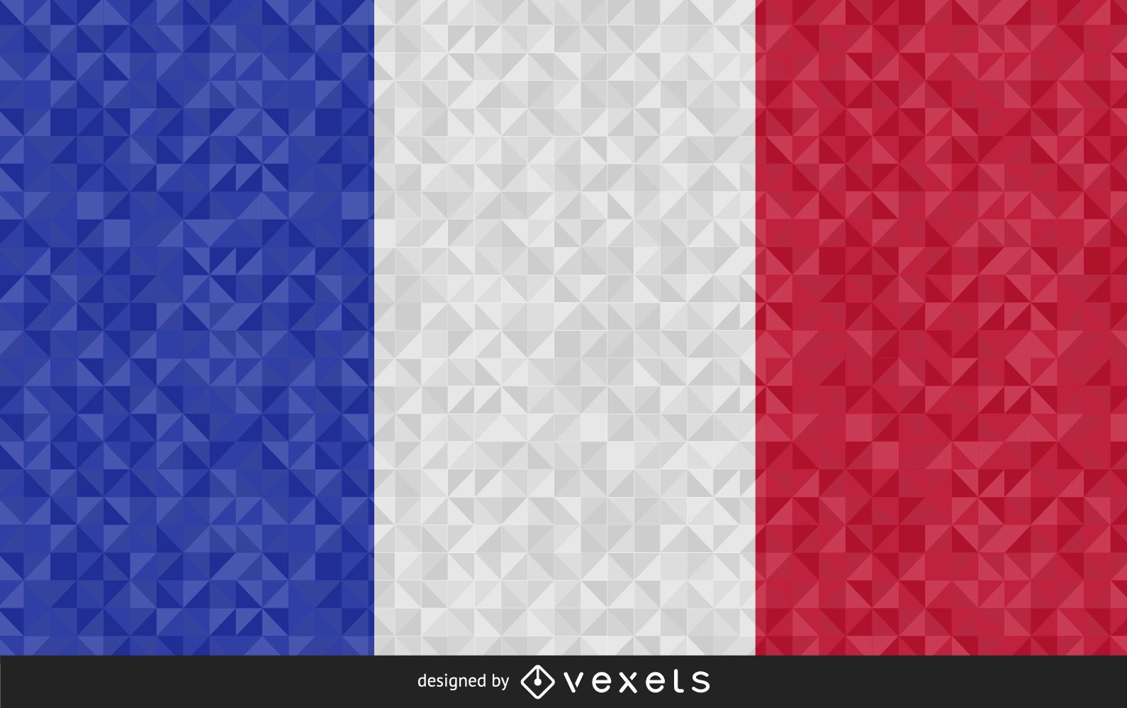 Bandera de Francia diseño poligonal