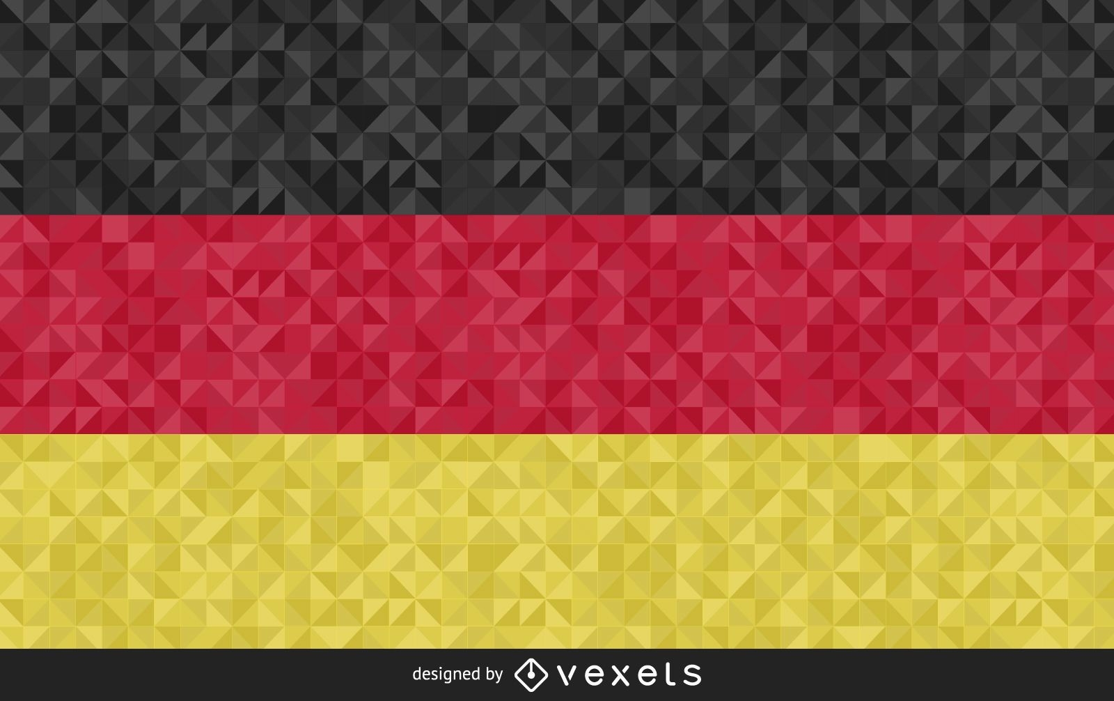 Bandera de diseño poligonal de Alemania