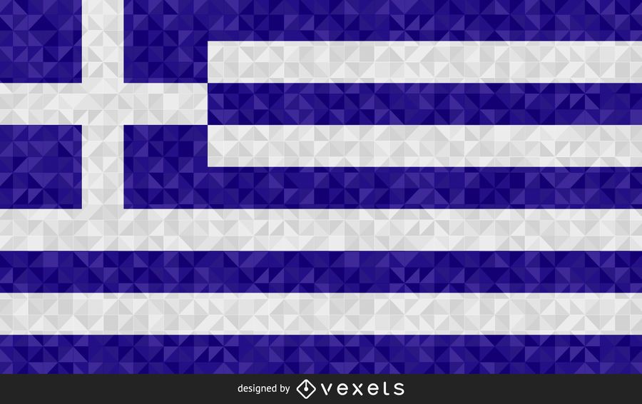 Bandera de diseño poligonal de Grecia Bandera de diseño poligonal de Grecia