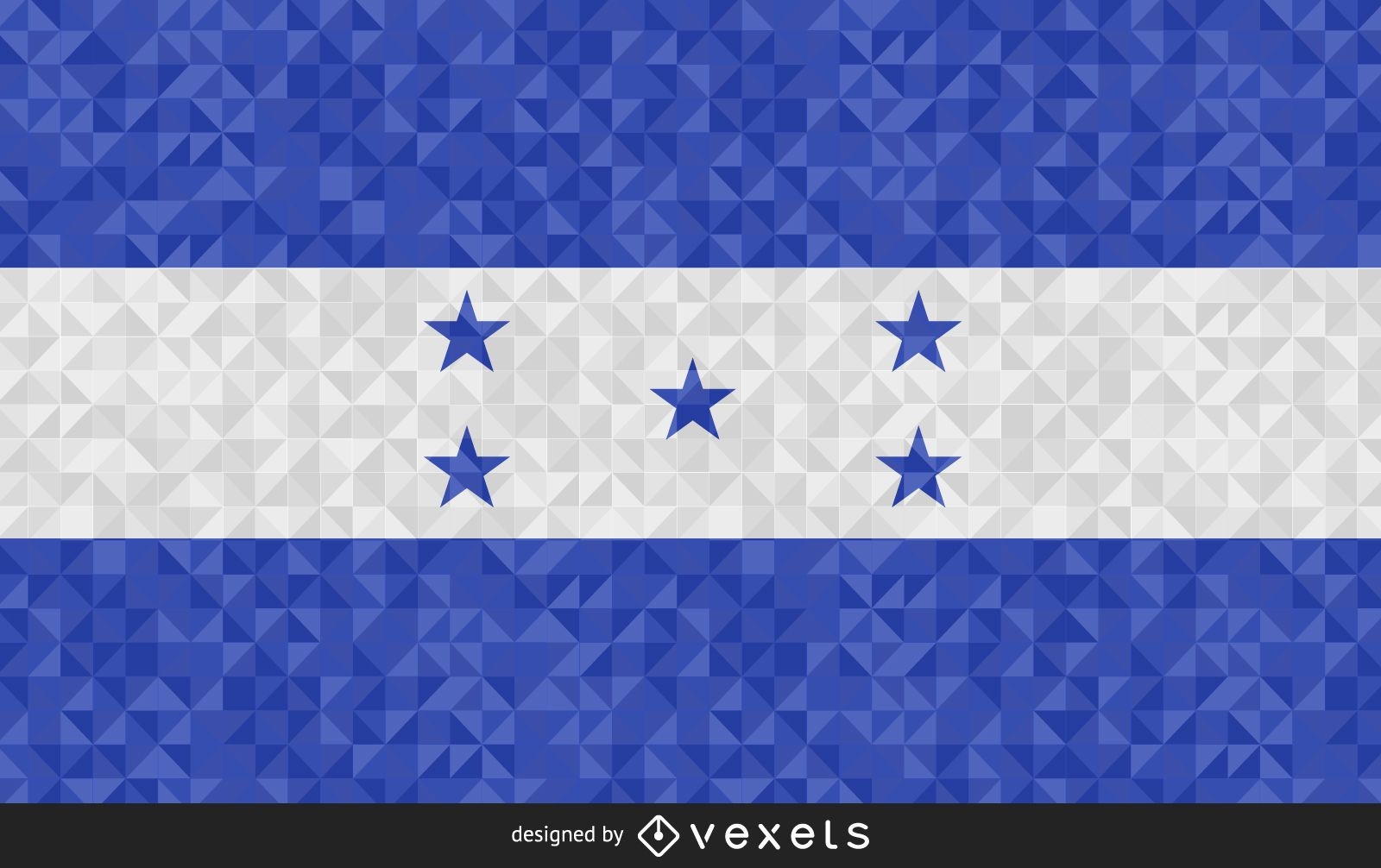 Bandera de Honduras dise?o poligonal