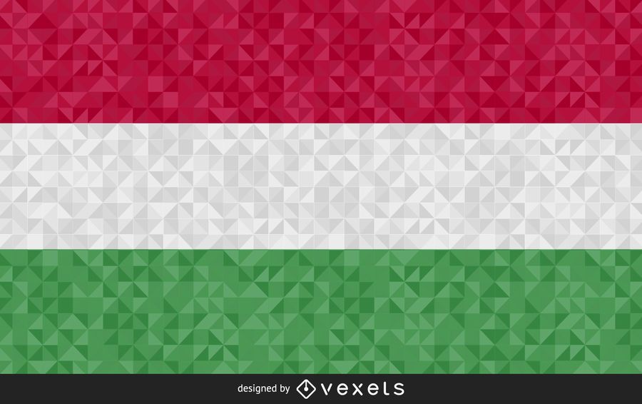Bandera de Hungría diseño poligonal Bandera de Hungría diseño poligonal