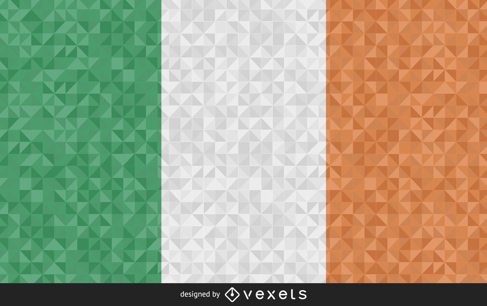 Flagge von Irland polygonales Design