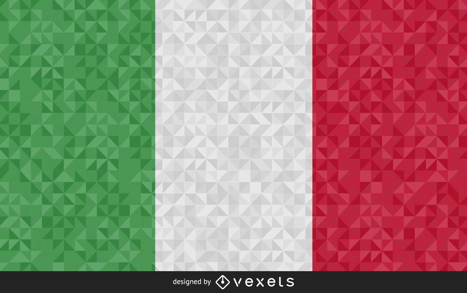 Design poligonal da bandeira da Itália