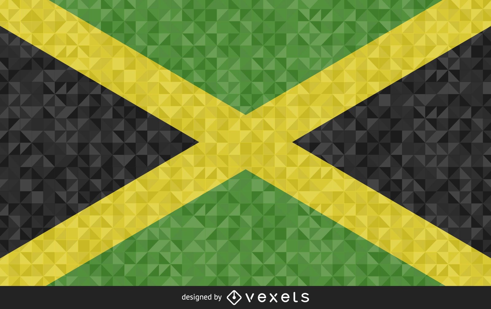 Bandera de diseño poligonal de Jamaica