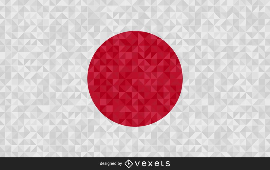 Bandera de diseño poligonal de Japón Bandera de diseño poligonal de Japón